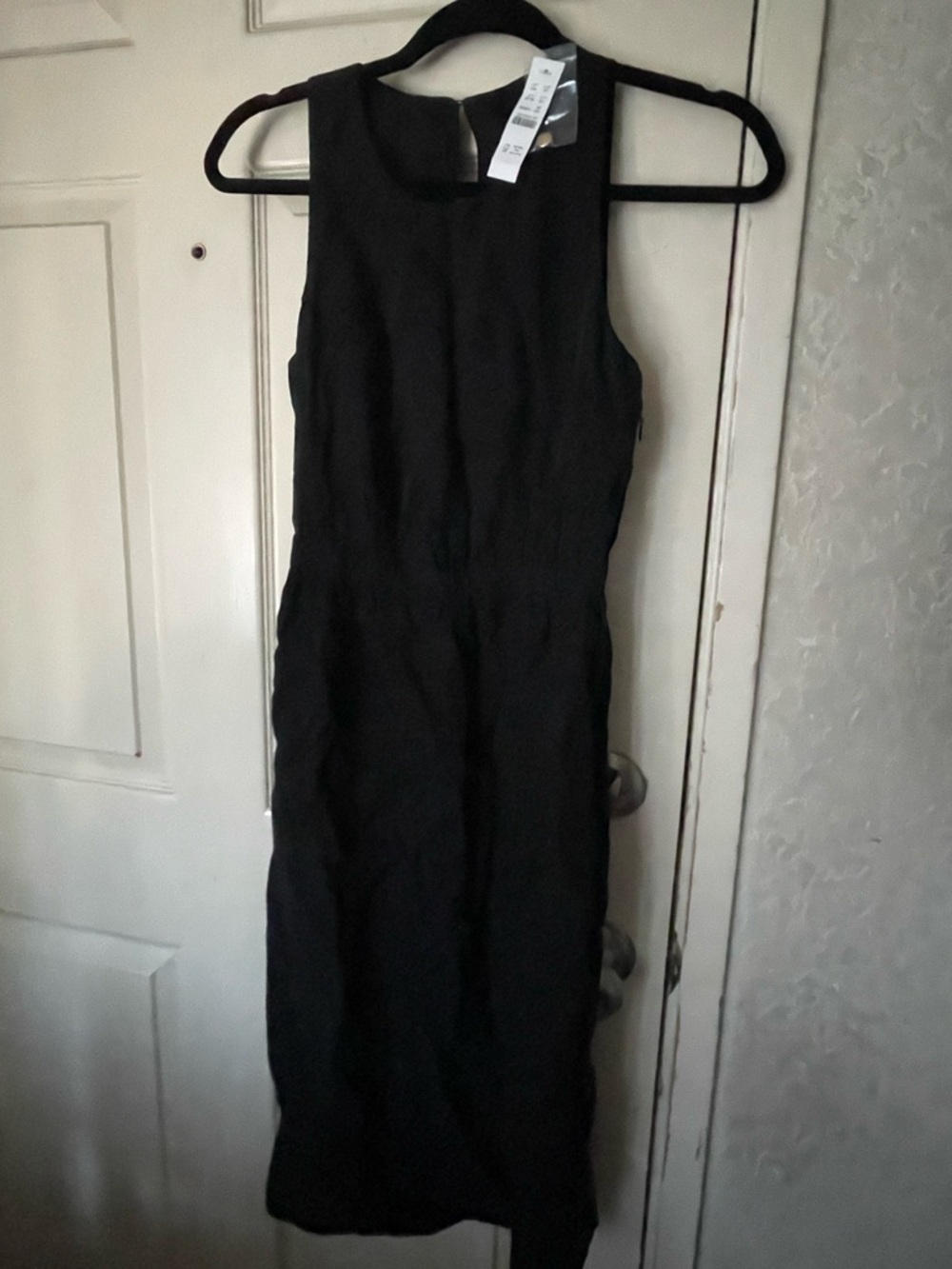 J. Crew Black Sleeveless Midi Sheath Dress SZ XXS NWT